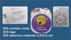 kit PROMOCIONAL cartao tag adesivo     